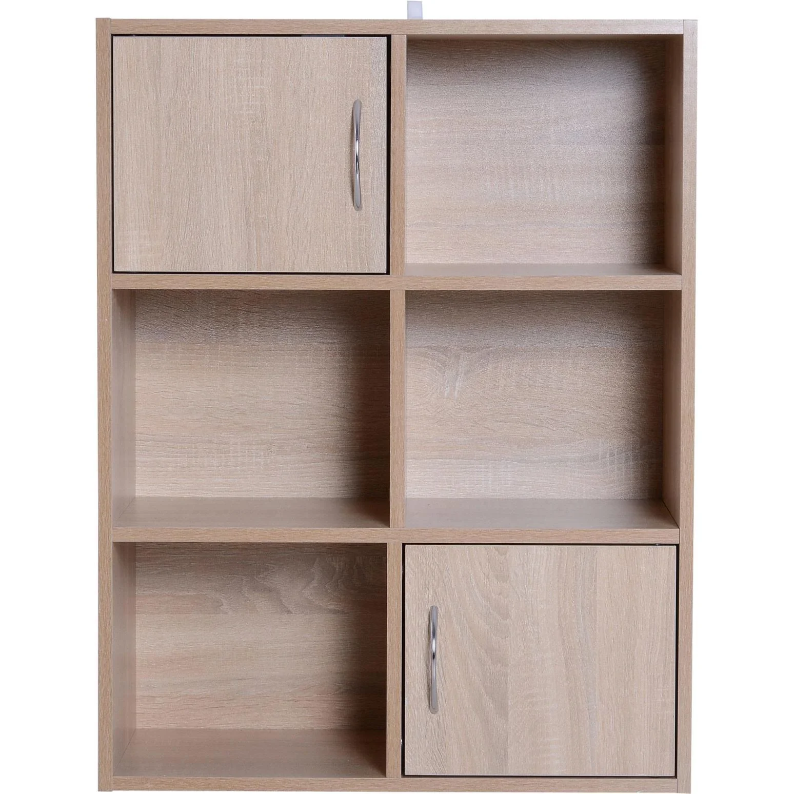 6 Fächer Bücherregal Standregal Raumteiler Dekoregal Schrank Holz Natur 61,5 x 29,5 x 80 cm - 1