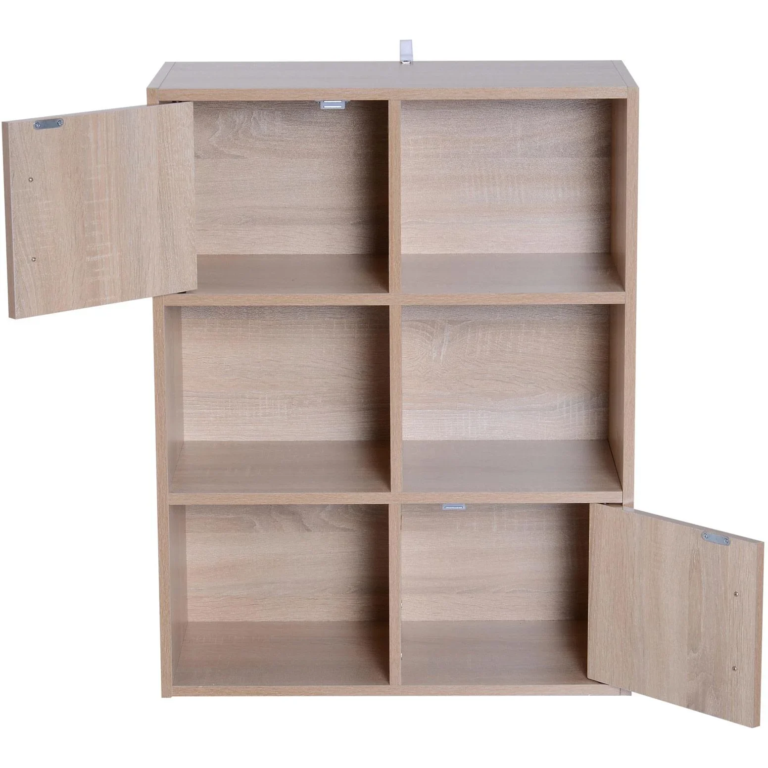 6 Fächer Bücherregal Standregal Raumteiler Dekoregal Schrank Holz Natur 61,5 x 29,5 x 80 cm - 3