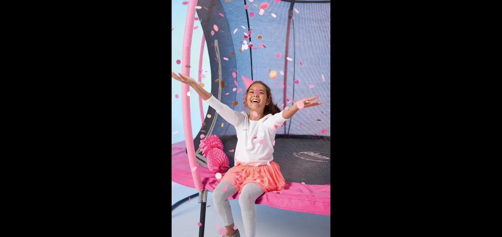 Springsafe Trampolin Colours 426 cm mit Sicherheitsnetz, Outdoor-Trampolin, Durchmesser 426 cm, rund, pink - 0