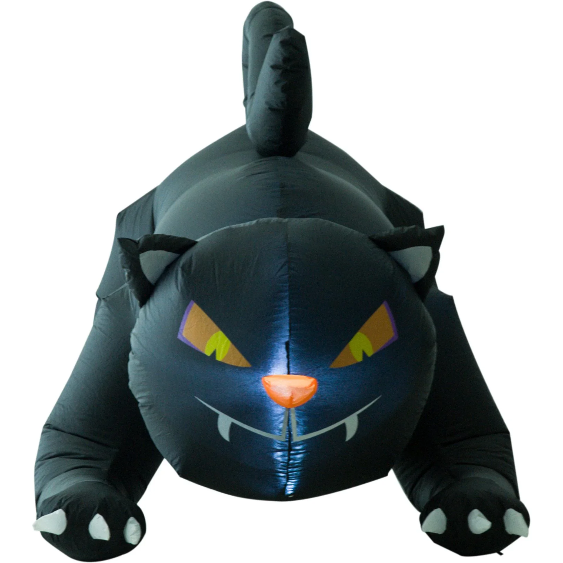 Aufblasbare Katze Halloween Figur Deko mit LED schwarz - 2