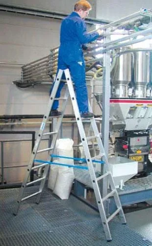 Alu Sprossen Doppelleiter 2 x 6 Sprossen Leiter - 0