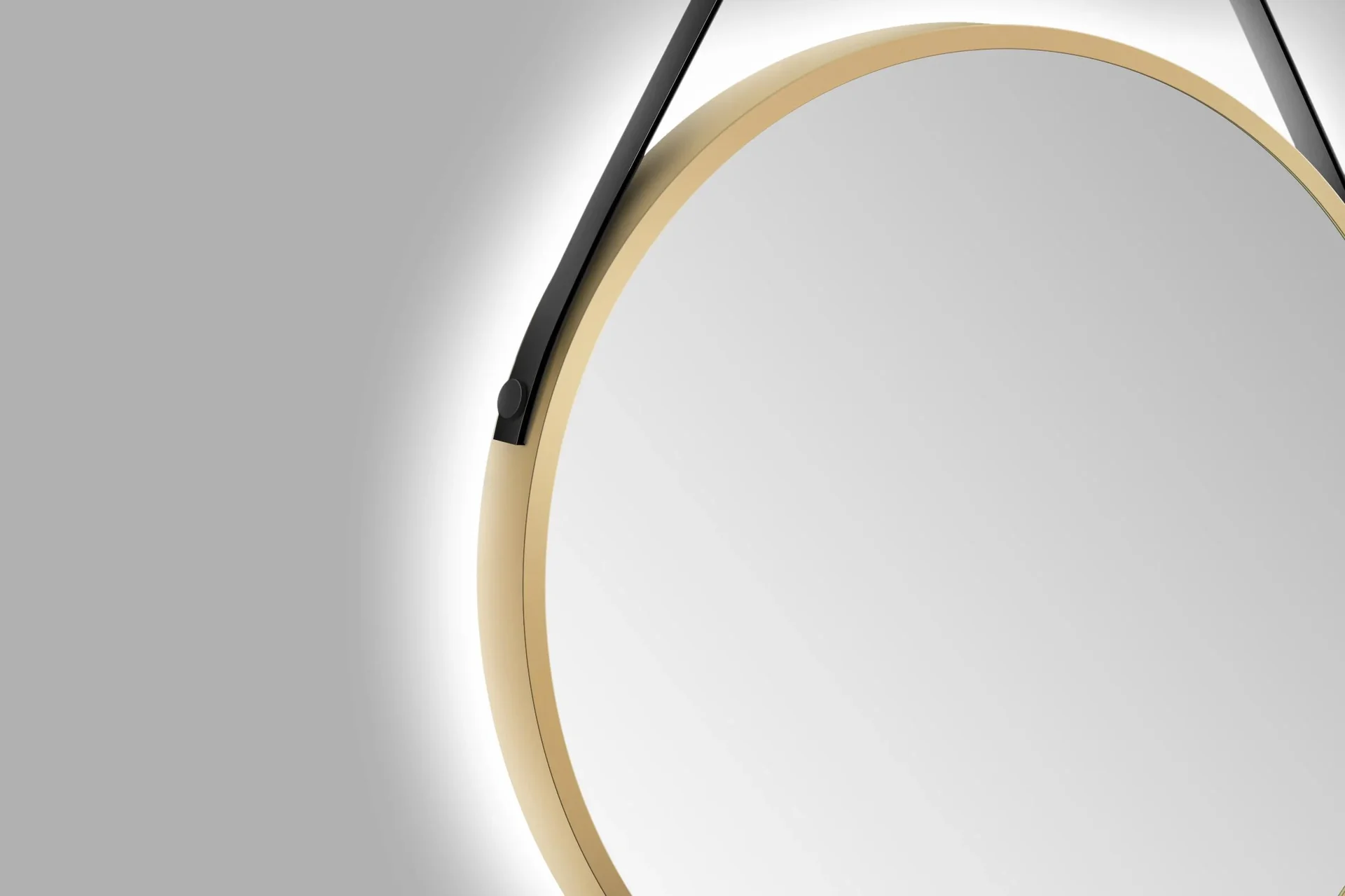 Dekorativer runder Wandspiegel mit indirekter LED Beleuchtung in gold matt Ø 50 cm - 6