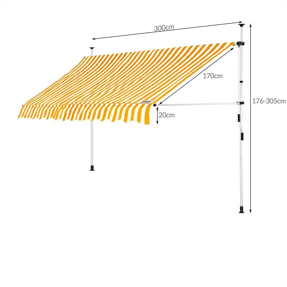 Klem Baldachin gelb/weiß 300cm - 0