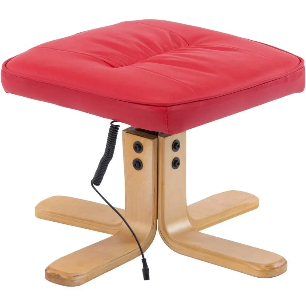 Massageliege verstellbar mit Fußhocker Kunstleder rot - 0