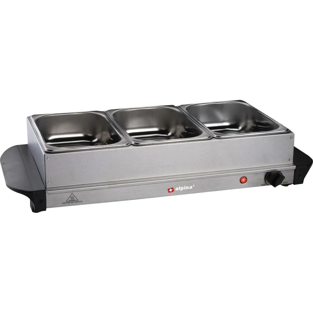 Buffetwärmer - 3 Fächer 1,25 Liter - Heizplatte - Thermostat - 0