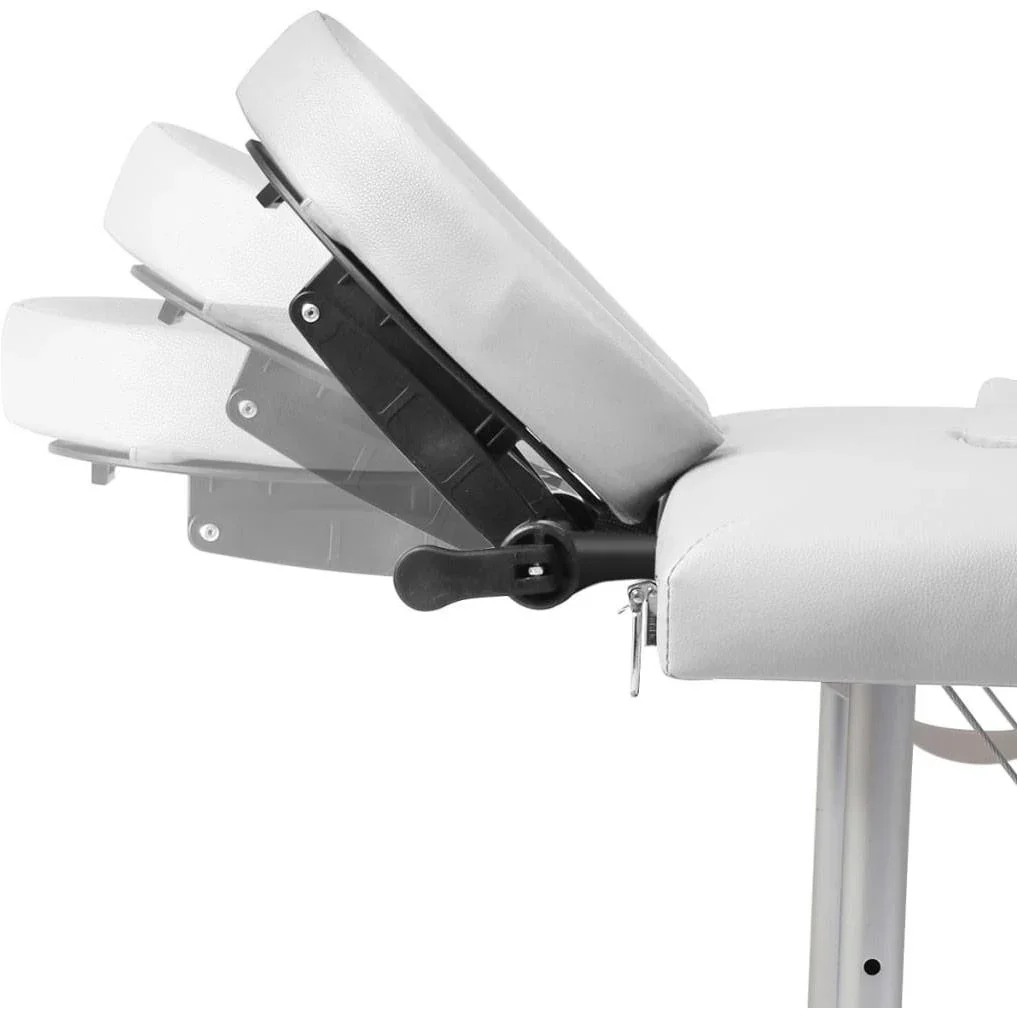 Zusammenklappbare Massageliege mit Aluminiumgestell (vierteilig / cremeweiß) - 5