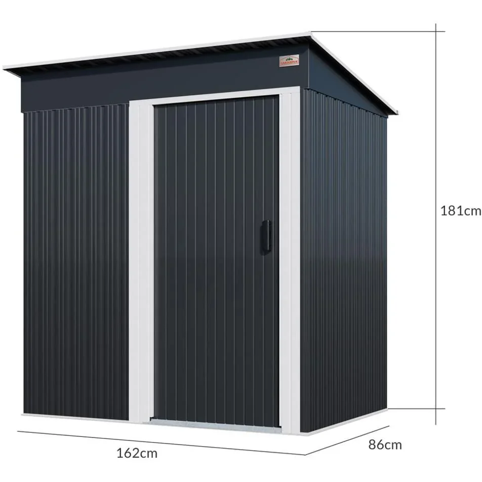 Gartenhaus - 2,52m³ - Metall - anthrazit - 162 x 86 x 181cm - 1