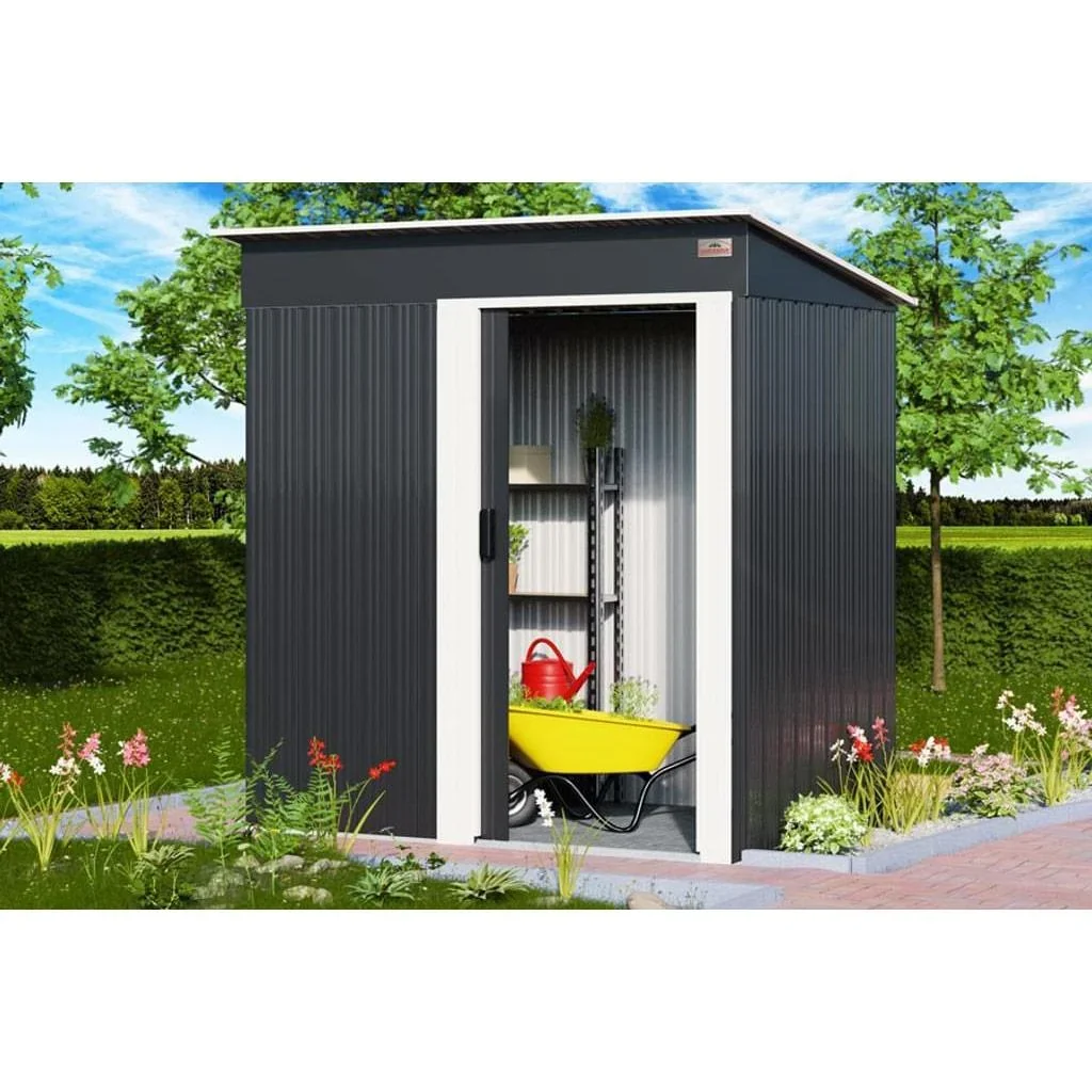 Gartenhaus - 2,52m³ - Metall - anthrazit - 162 x 86 x 181cm - 6