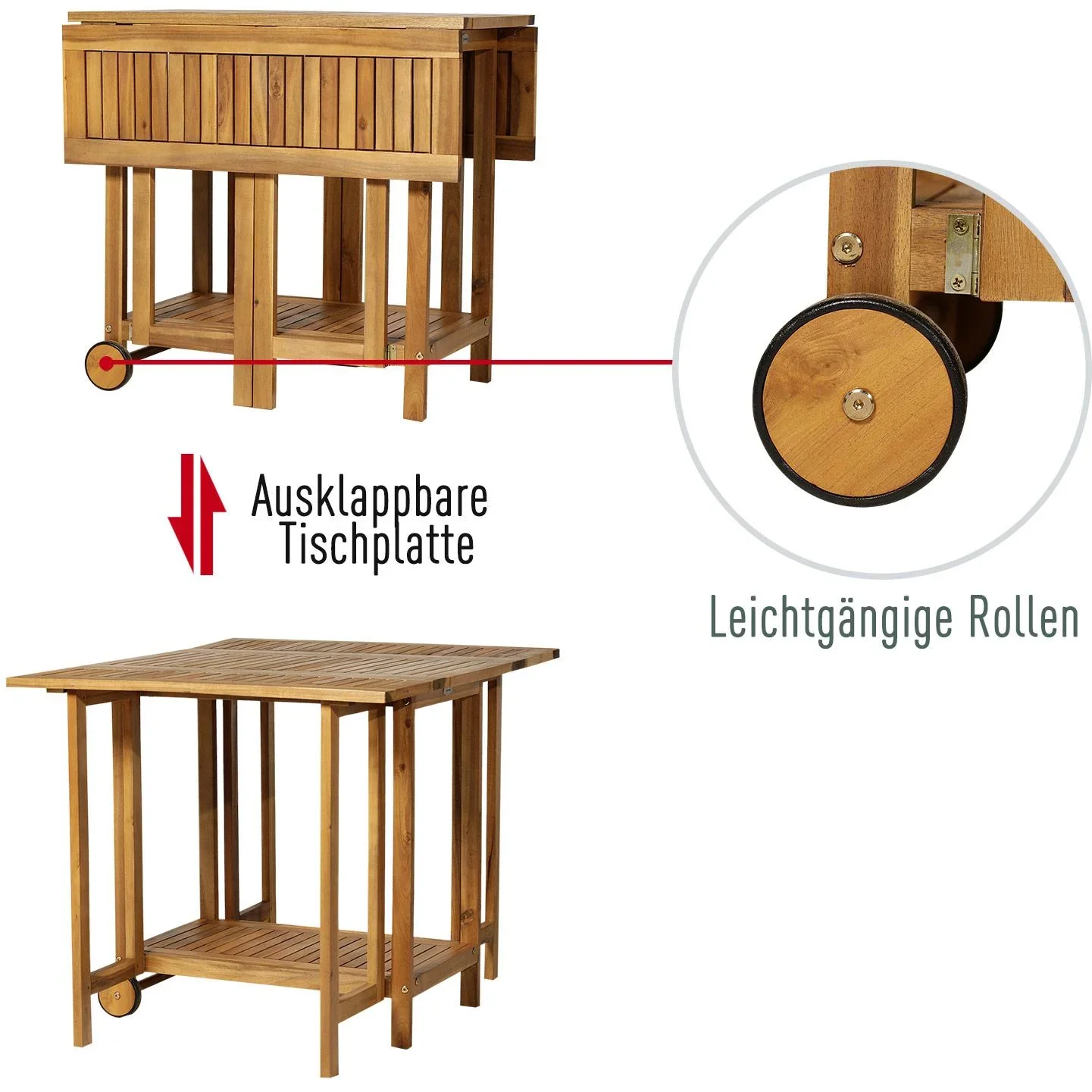 5 tlg, Sitzgarnitur Gartensitzgruppe Esstischgruppe Gartenmöbel klappbar 1 Tisch + 4 Stühle Akazienholz Teak 100,5 x 82 - 1