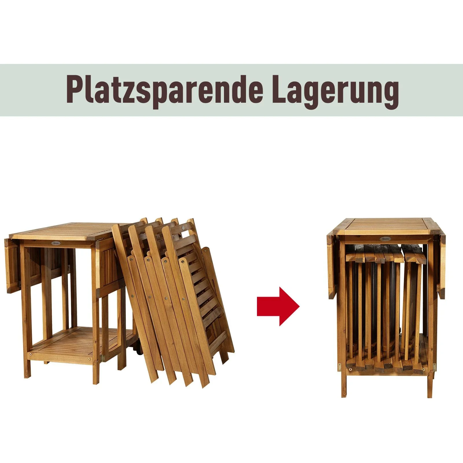 5 tlg, Sitzgarnitur Gartensitzgruppe Esstischgruppe Gartenmöbel klappbar 1 Tisch + 4 Stühle Akazienholz Teak 100,5 x 82 - 2