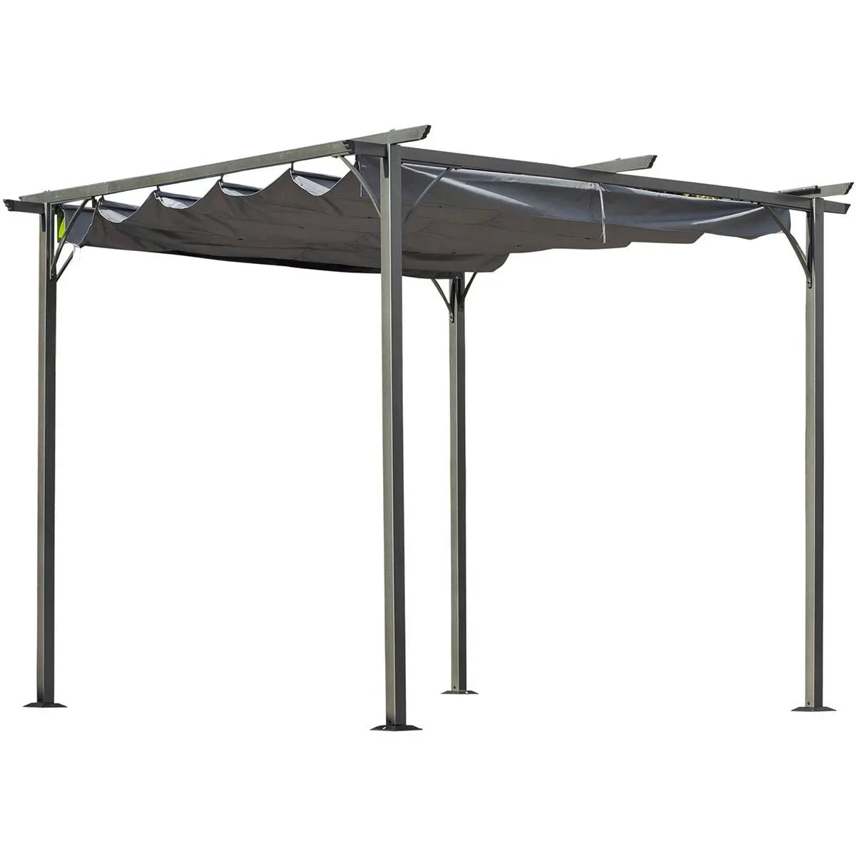Pergola mit Schiebedach, Schwarz+Grau, 3 x 3 m - 1