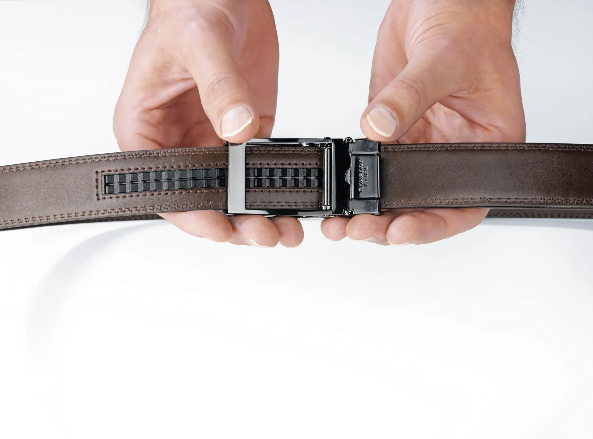 Automatik Click Gürtel, Leder, Farbe braun - 1