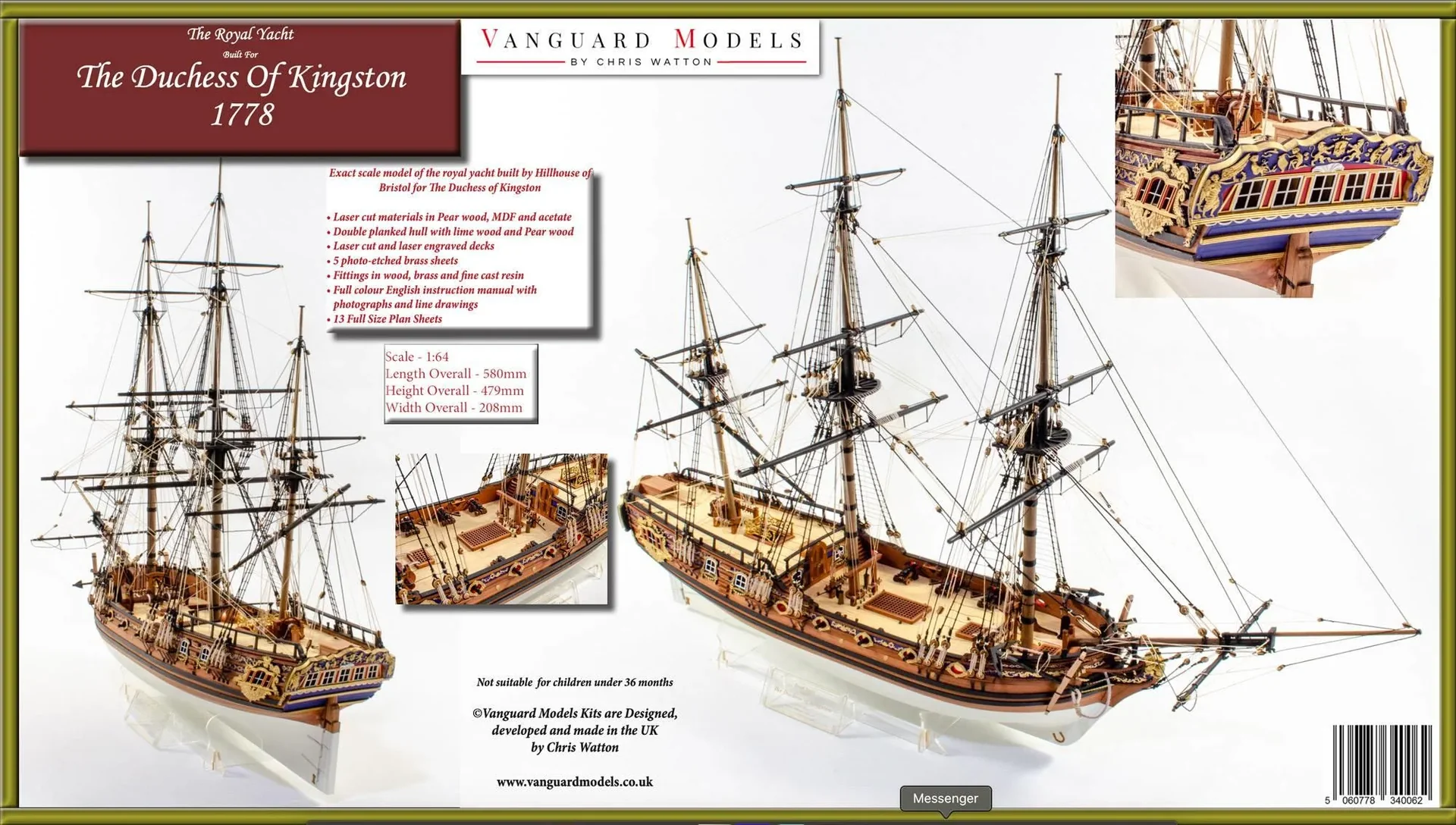 Bausatz Duches of Kingston 1778 im Maßstab 1:64 - 3
