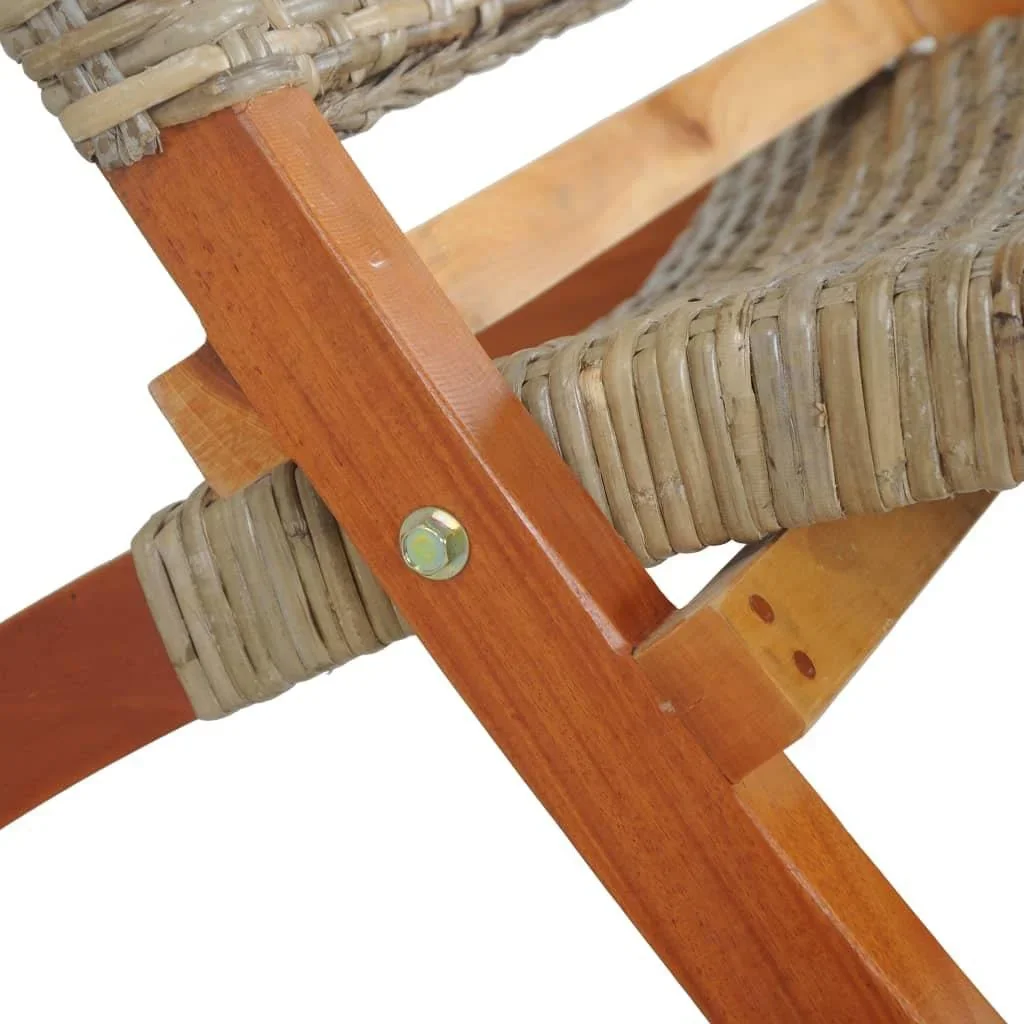 Relaxsessel aus natürlichem Kubu-Rattan und massivem Mahagoni - 1