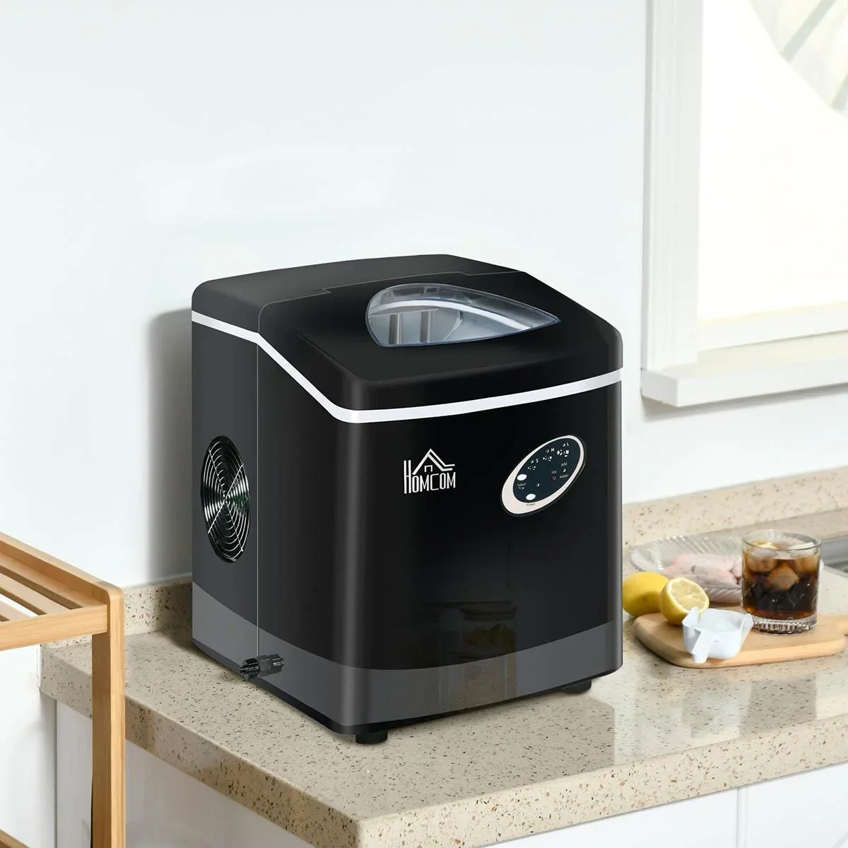 Eiswürfelbereiter 15kg/24h 1,9L mit 3,2L Wassertank 36,7 x 29,7 x 37,8 cm - 1