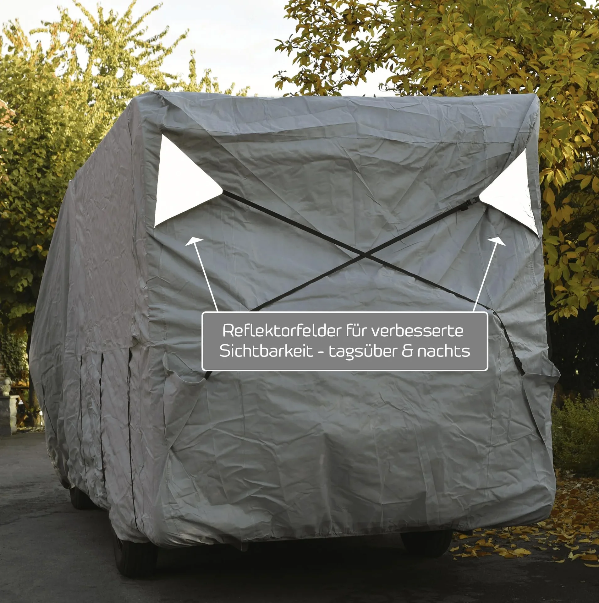 Wohnmobilschutzhülle mit Reflektoren XL, 870 x 235 x 275 cm - 0