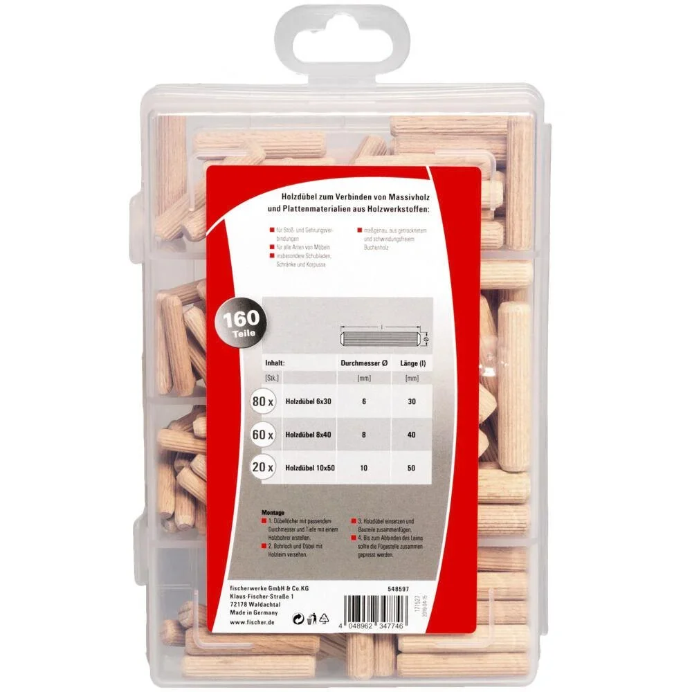 Holzdübel-Sortiment Praktische Helfer 160-teilig - 0