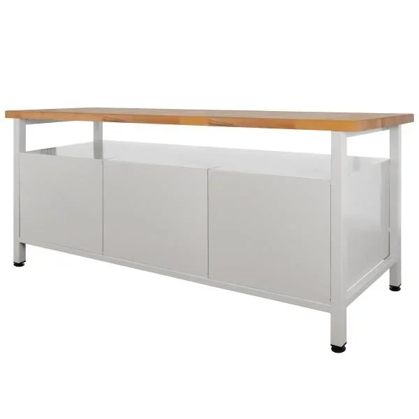 Werkbank / Werktisch 2 Türen, 2 Fachböden, 3 Schubladen, L1700xB600xH840mm - 2