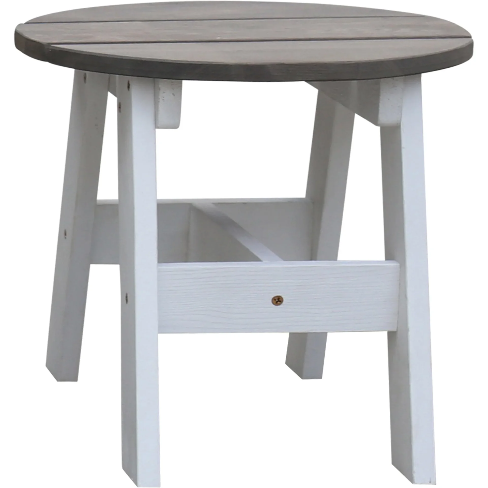 2-teiliges Picknick Hocker Set Rund Grau/weiß - 0