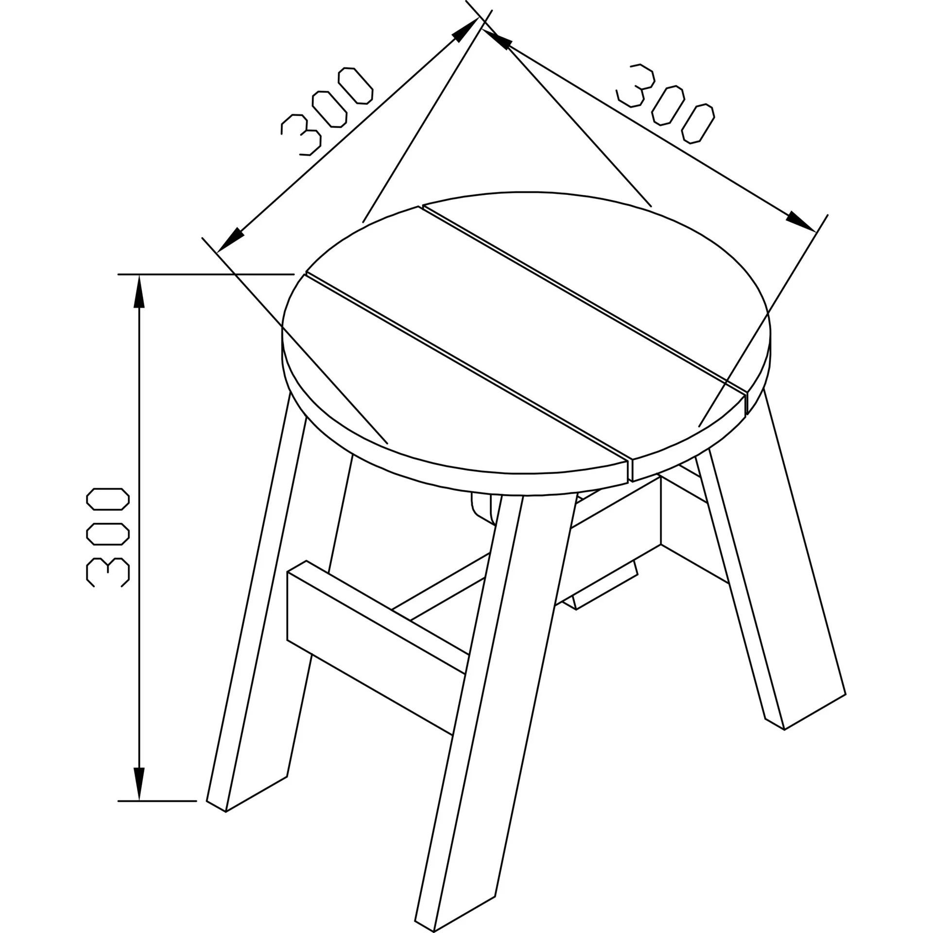 2-teiliges Picknick Hocker Set Rund Grau/weiß - 4