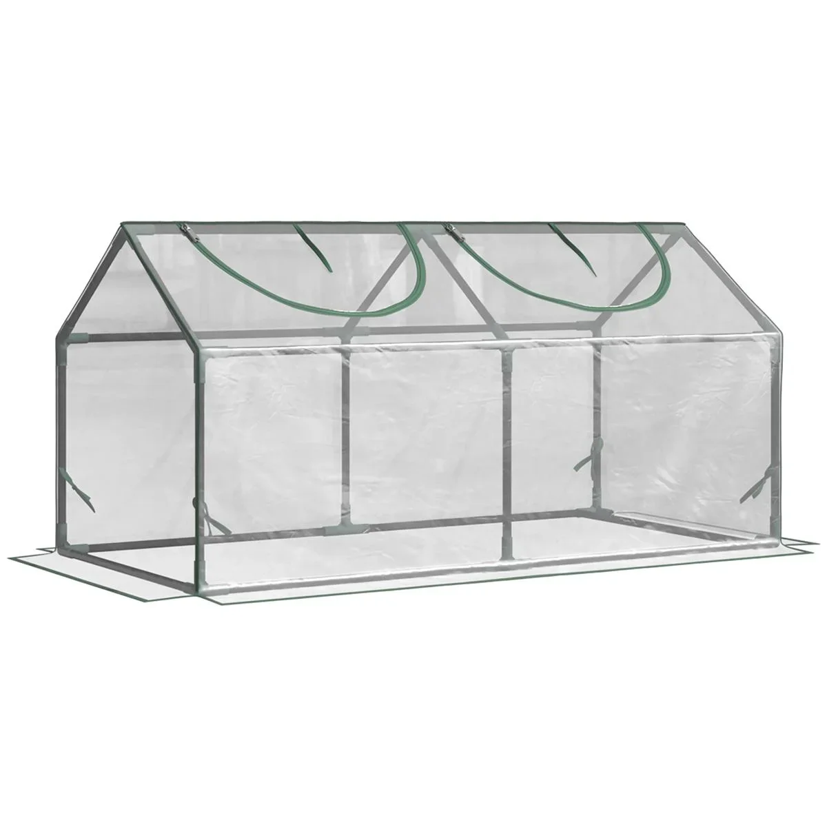 Gewächshaus mit Fenster PVC-Gewächshaus Tomatengewächshaus Frühbeet 119 x 60 x 60 cm transparent - 0
