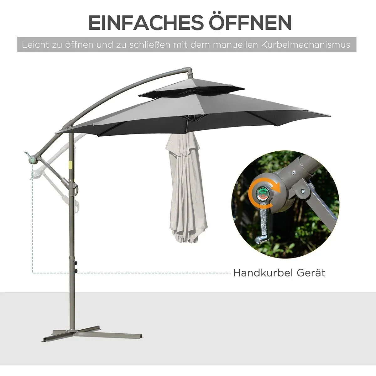 Pflanztisch Gartentisch mit 2 Schubladen Holzpflanzentisch für Garten Terrasse grau 105 x 42 x 141,5 cm - 4