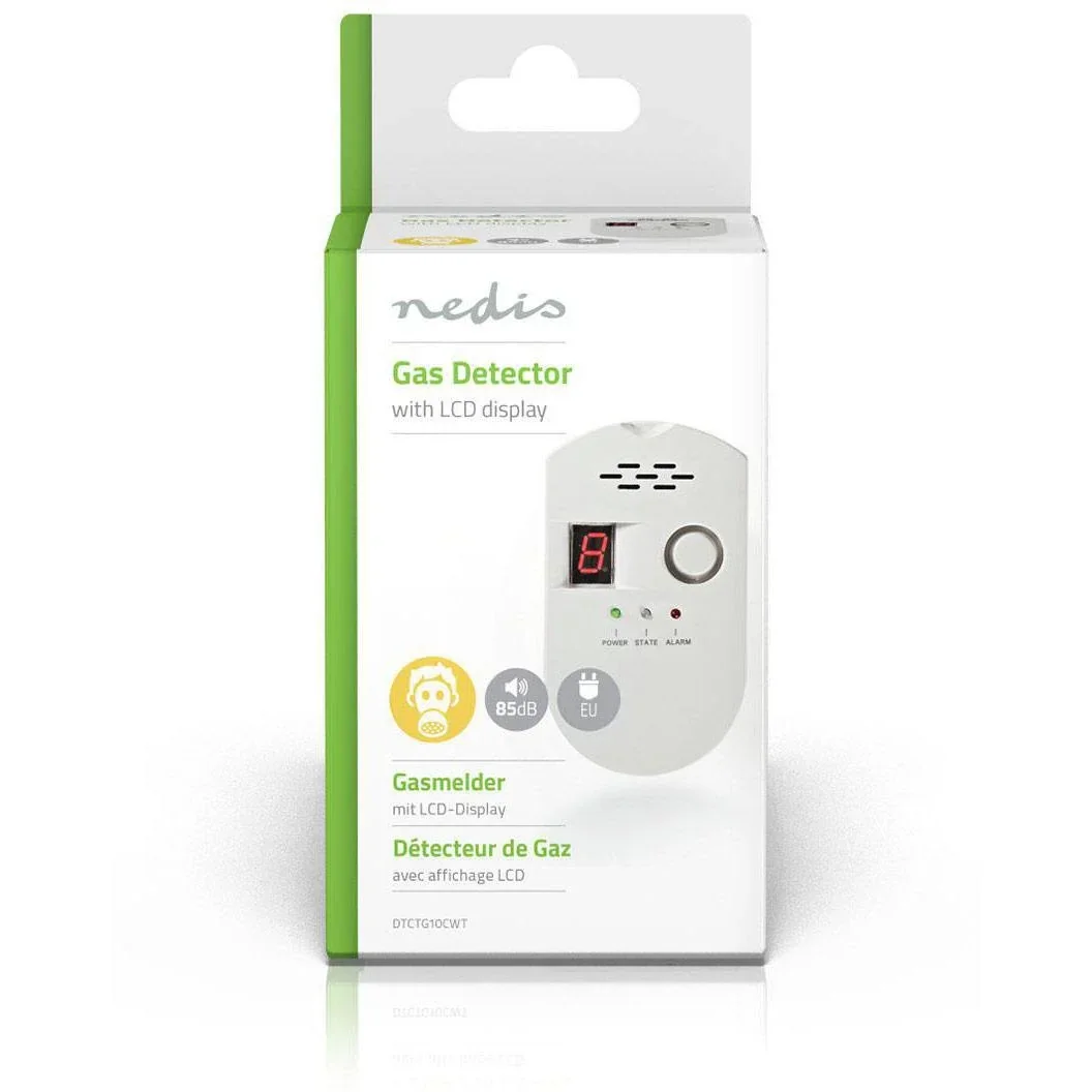 Nedis Gasmelder - 85 dB - Netzbetrieb - Weiß - 0