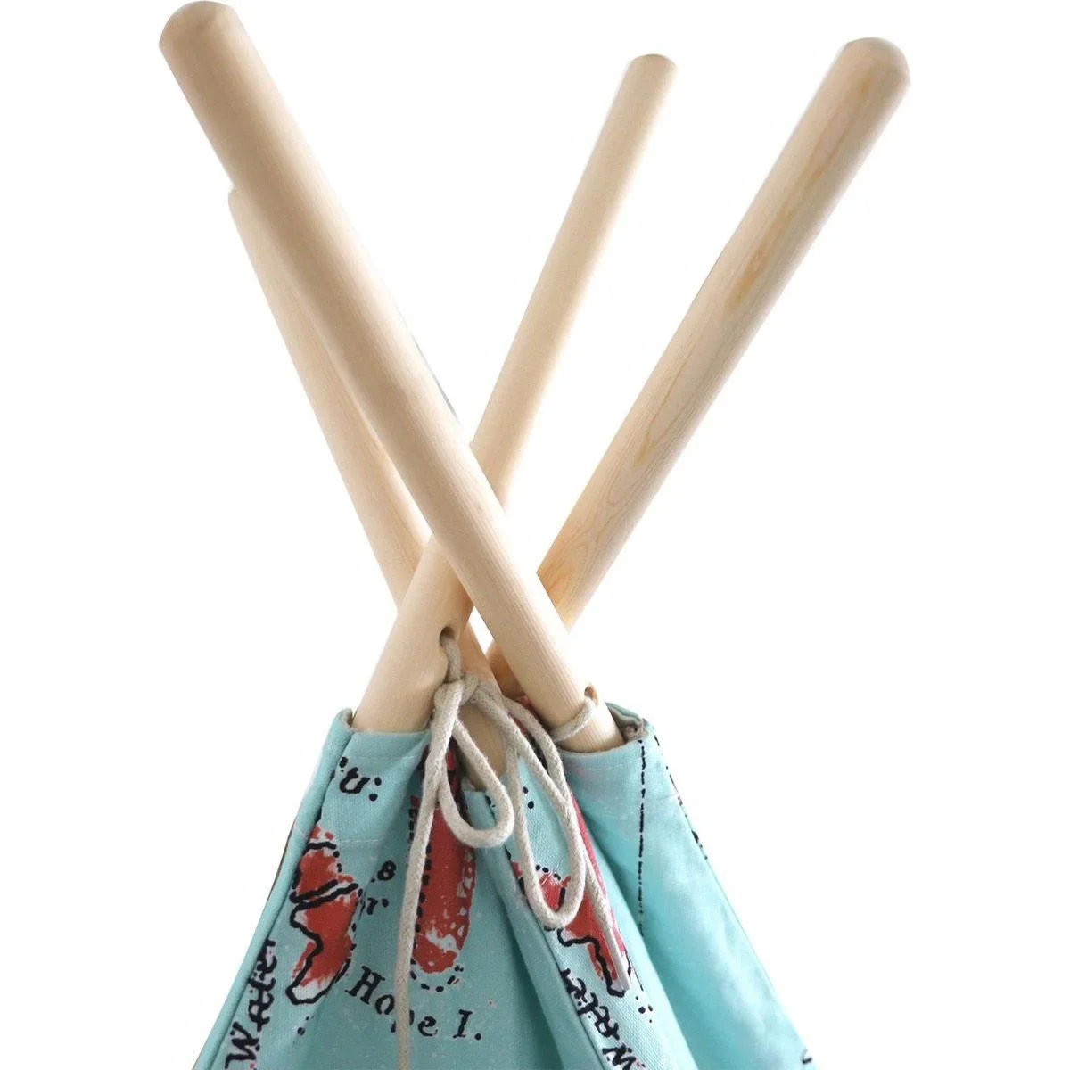 Weltkarte Tipi-Zelt | Mehrfarbig | Wigwam Spielzelt|100% Baumwolle|120x120x160cm - 0