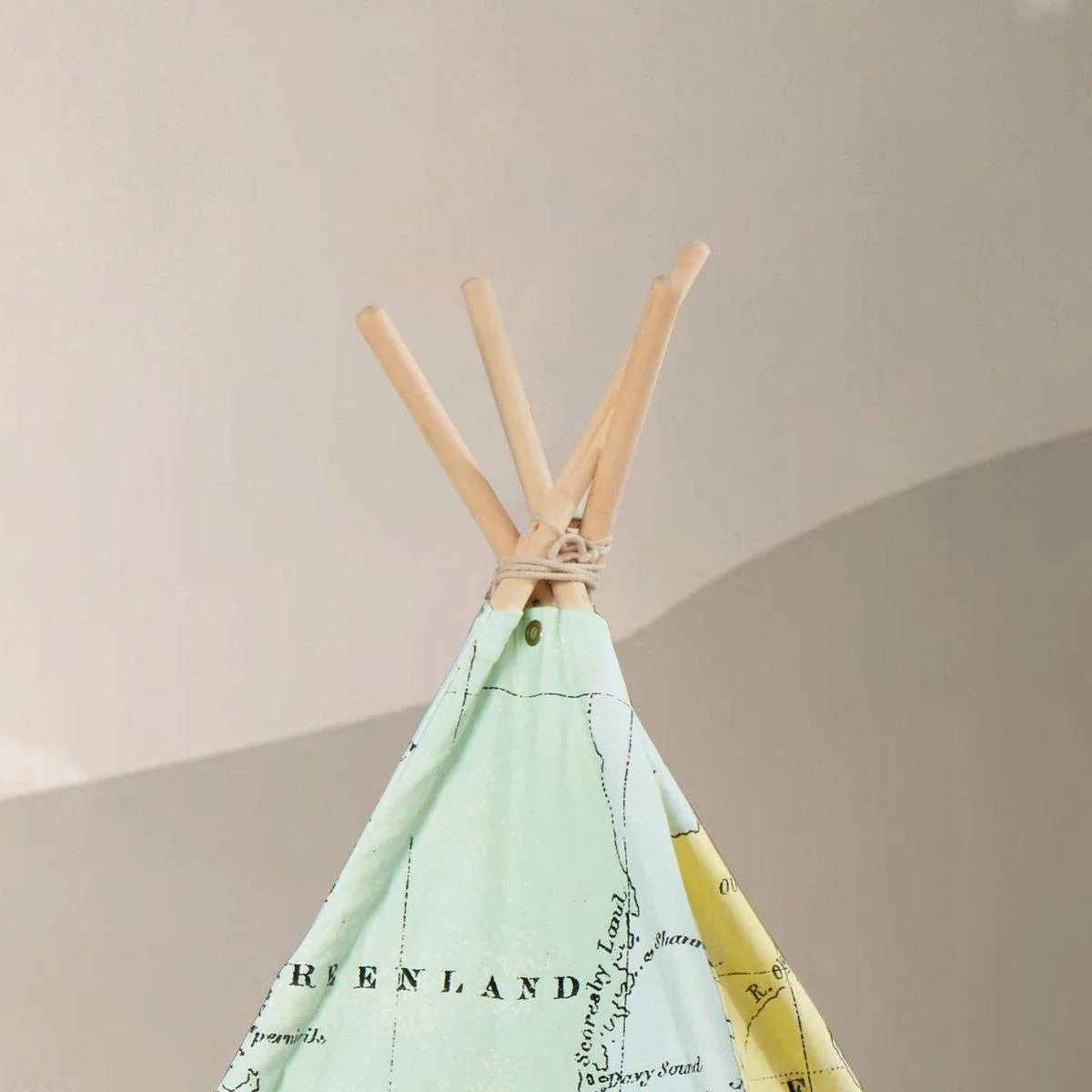 Weltkarte Tipi-Zelt | Mehrfarbig | Wigwam Spielzelt|100% Baumwolle|120x120x160cm - 5