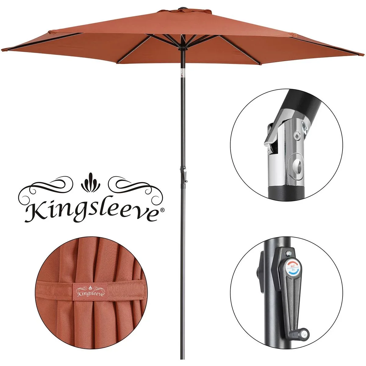 Sonnenschirm Tahiti Terracotta Alu 300cm - 1