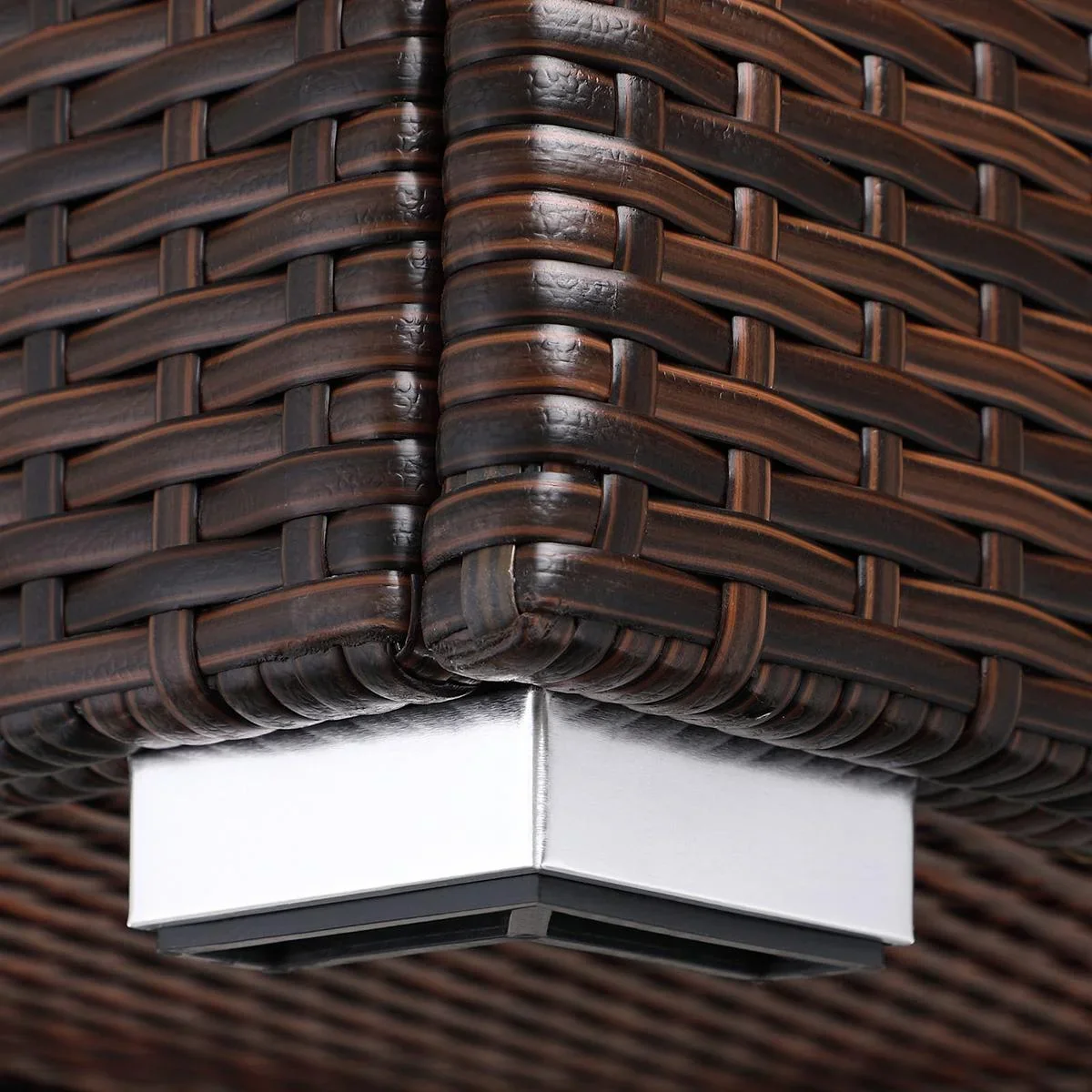 Poly Rattan Aufbewahrungsbox - braun - 75x75x70 cm - mit wasserabweisender Tasche - 1
