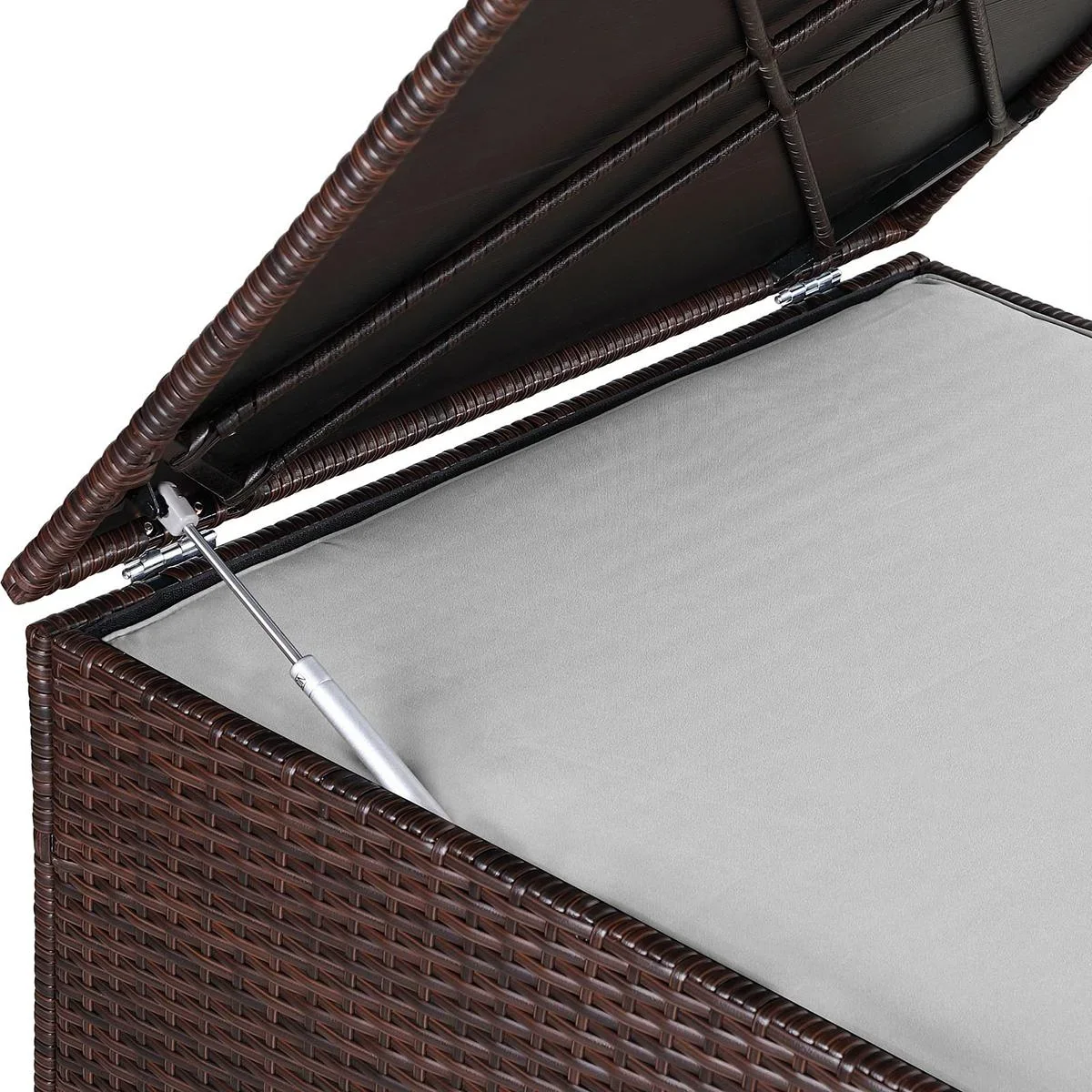 Poly Rattan Aufbewahrungsbox - braun - 75x75x70 cm - mit wasserabweisender Tasche - 6
