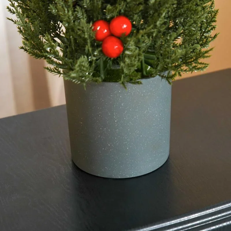 Weihnachtsbaum 50 cm Christbaum Zypressen-Weihnachtsbaum mit 7 roten Beeren - 2