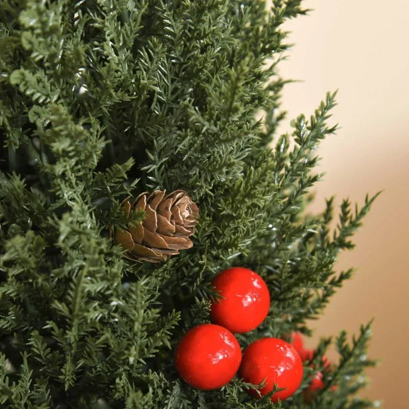 Weihnachtsbaum 50 cm Christbaum Zypressen-Weihnachtsbaum mit 7 roten Beeren - 3