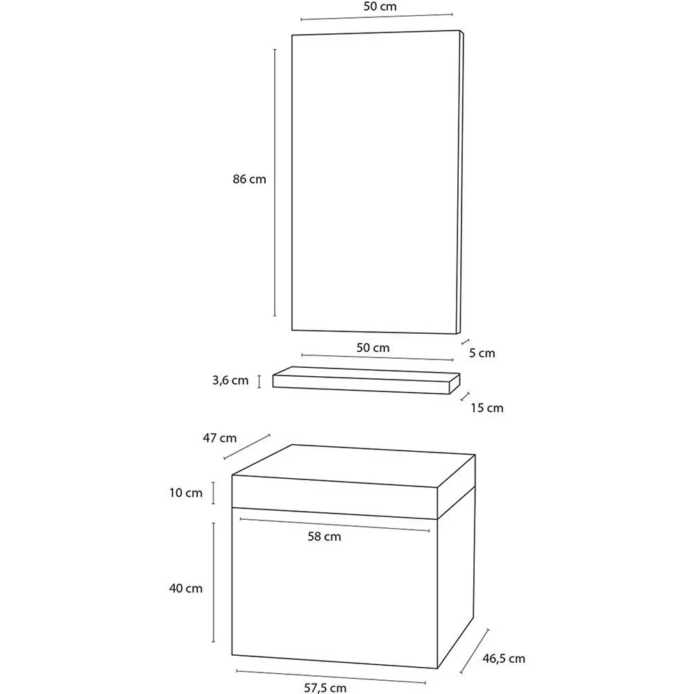 Badezimmermöbel Force 58 cm - Anthrazit - 2