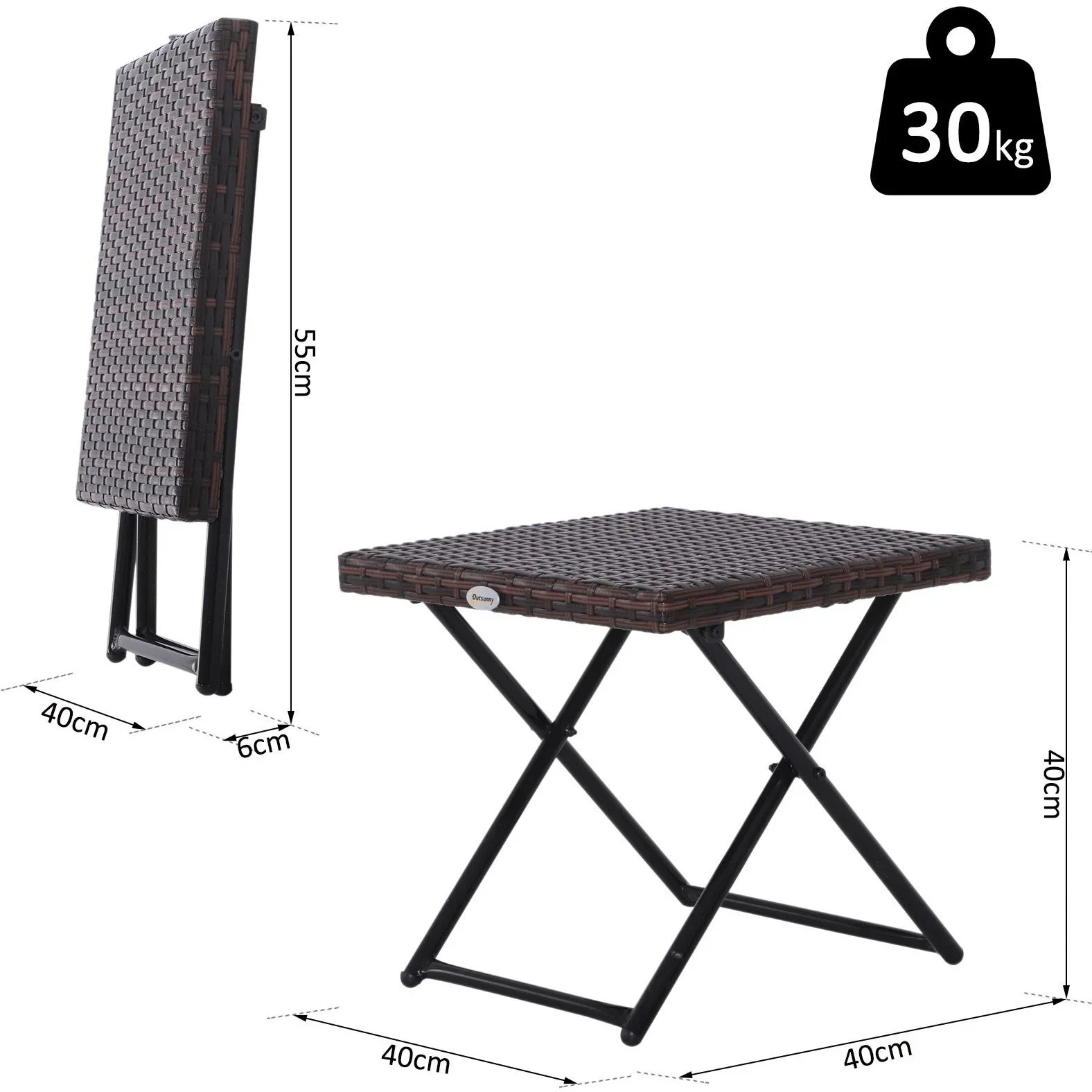 Polyrattan Gartentisch klappbar - 0