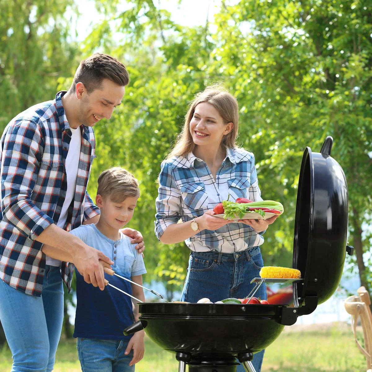 Barbecue - BBQ - auf zwei Rädern - Schwarz - 90x58x68cm - 2