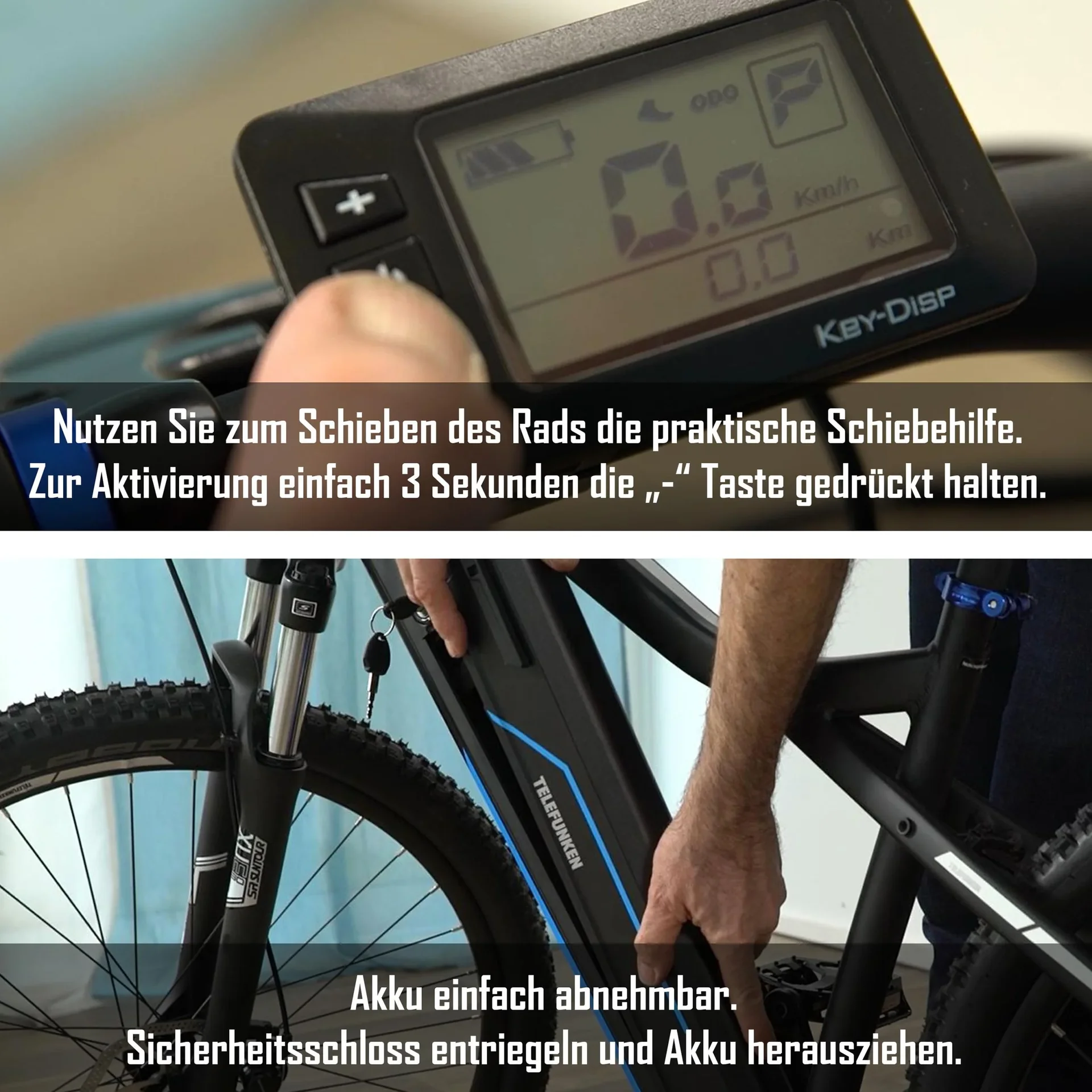 Unisex Alu MTB E-Bike, 27,5 Zoll, 24-Gang Kettenschaltung, blau, Aufsteiger M935 Fully - 0