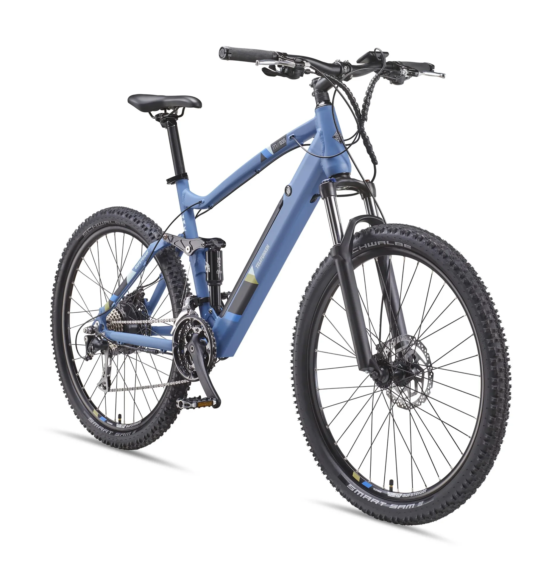 Unisex Alu MTB E-Bike, 27,5 Zoll, 24-Gang Kettenschaltung, blau, Aufsteiger M935 Fully - 3