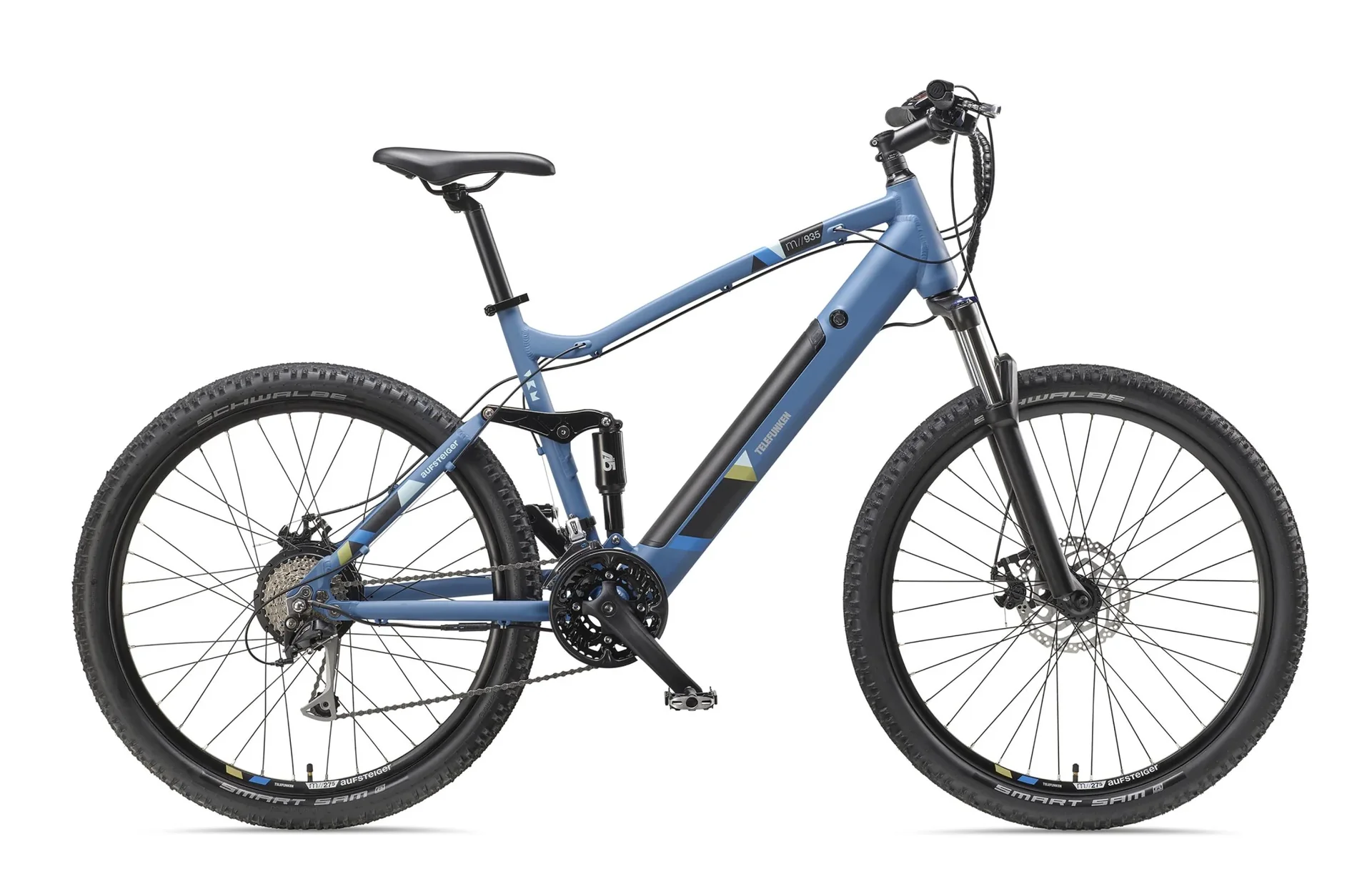 Unisex Alu MTB E-Bike, 27,5 Zoll, 24-Gang Kettenschaltung, blau, Aufsteiger M935 Fully - 6