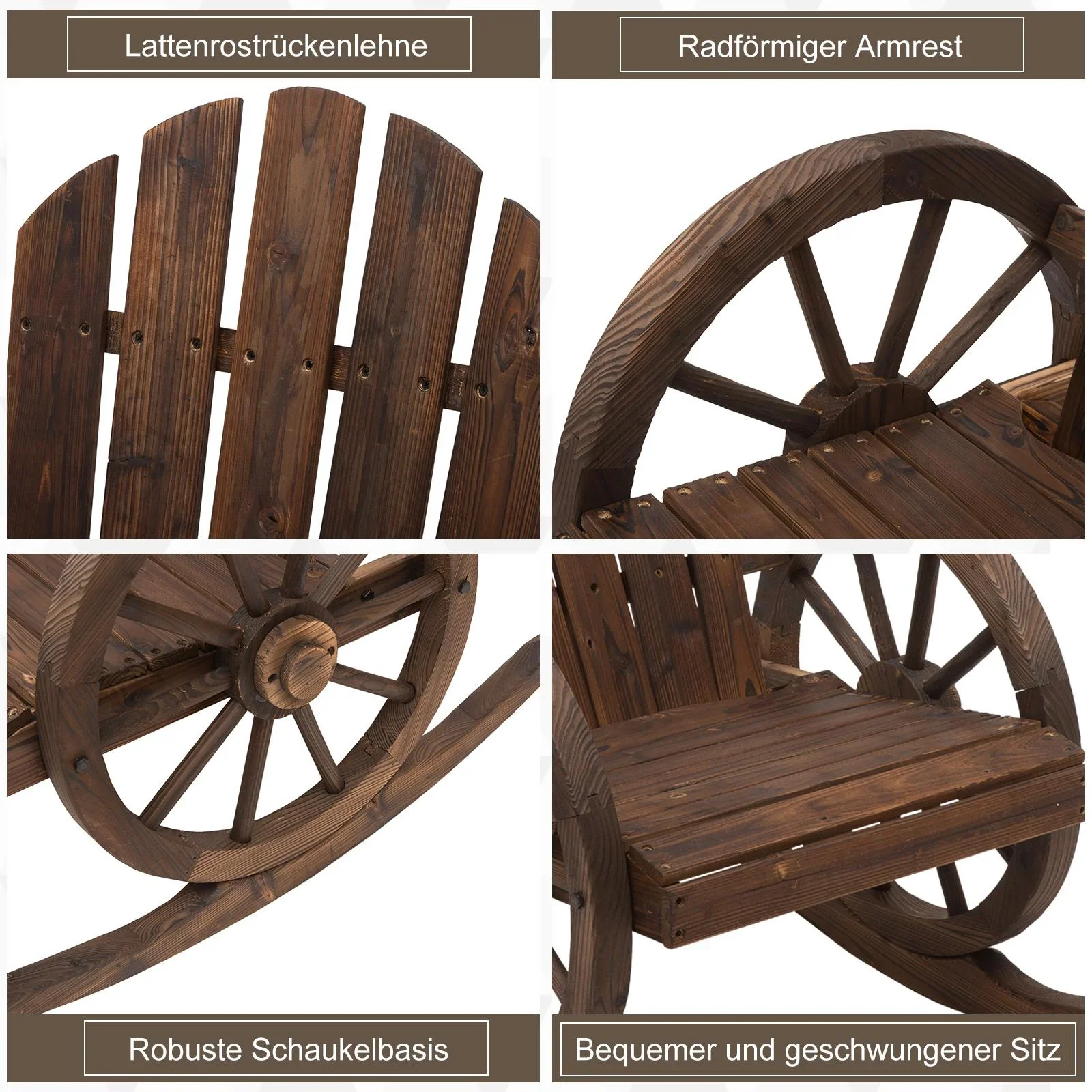 Schaukelstuhl im Wagenrad-Design - 0