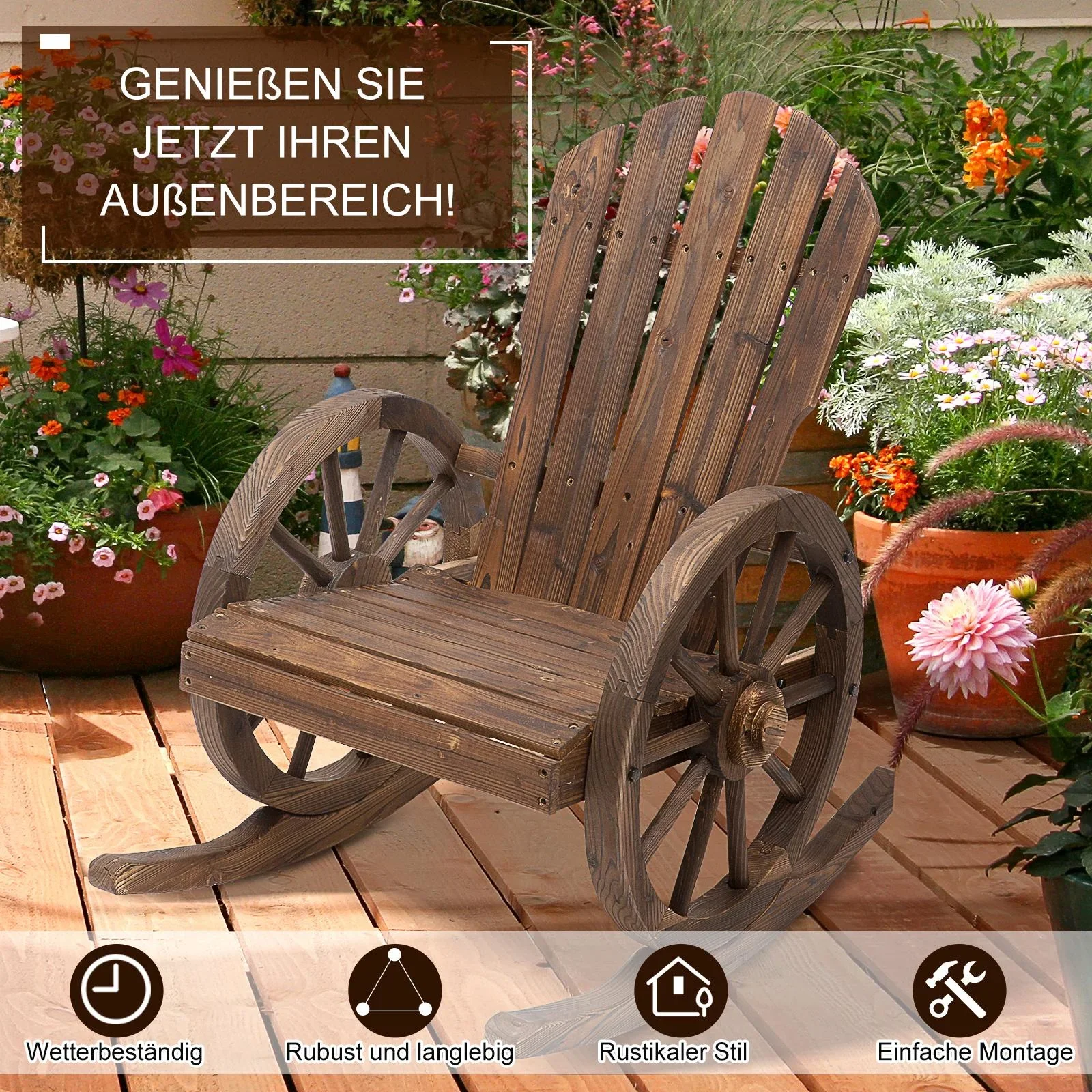 Schaukelstuhl im Wagenrad-Design - 1