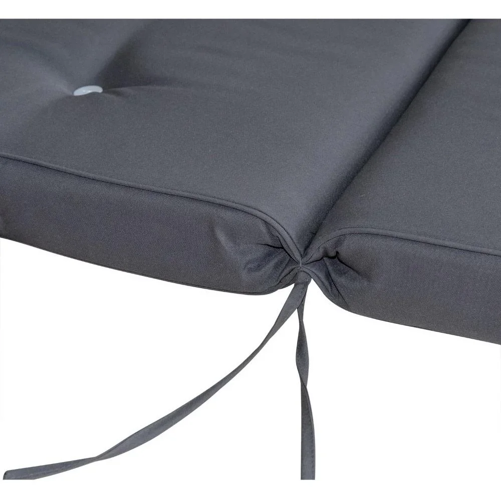 Gartenkissen - 2 Stück - Mit langem Rücken- und Kopfkissen - Für Stuhl - 118x45x7cm - Grau - 3