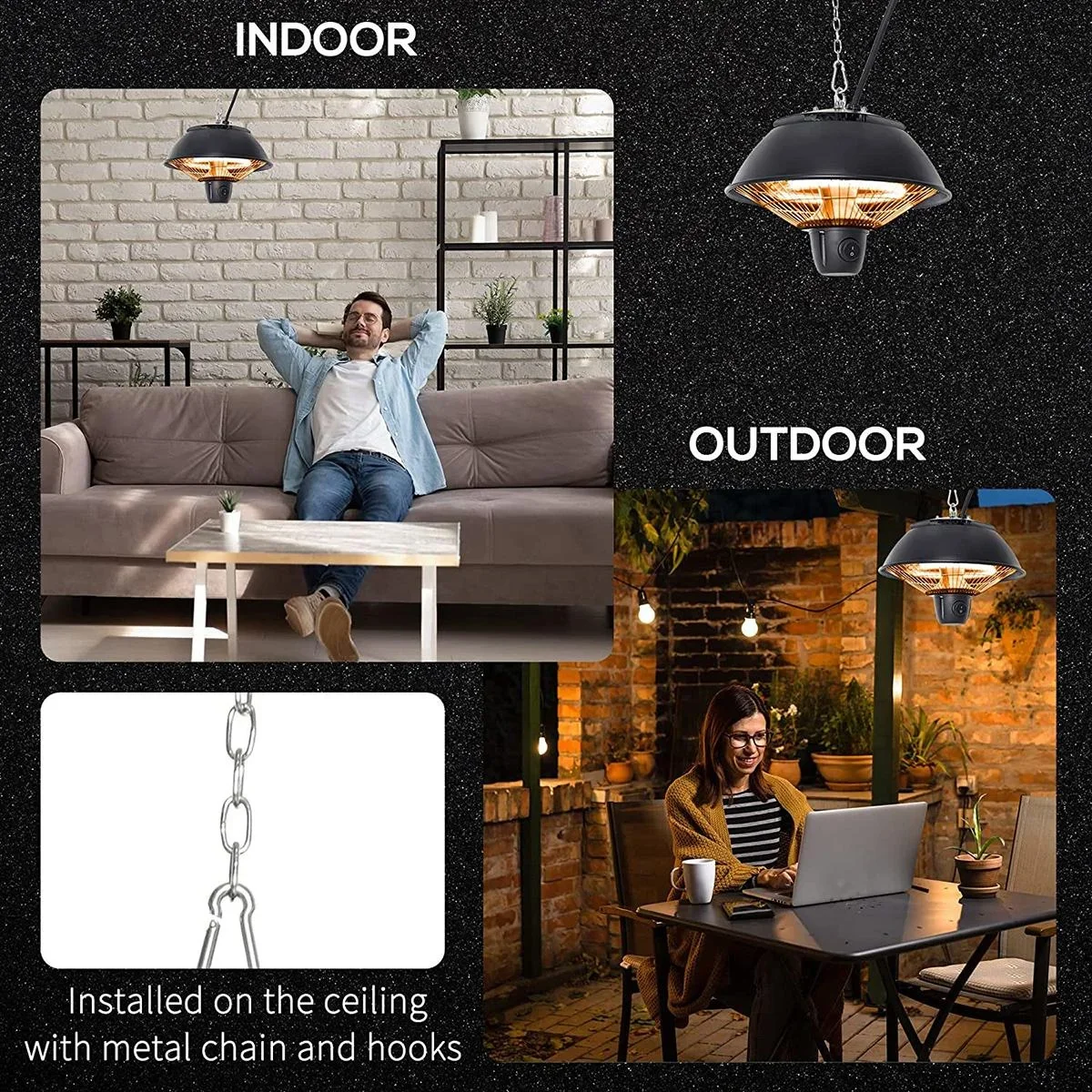 Terrassenheizung - Heizung - hängend - 600W - 2