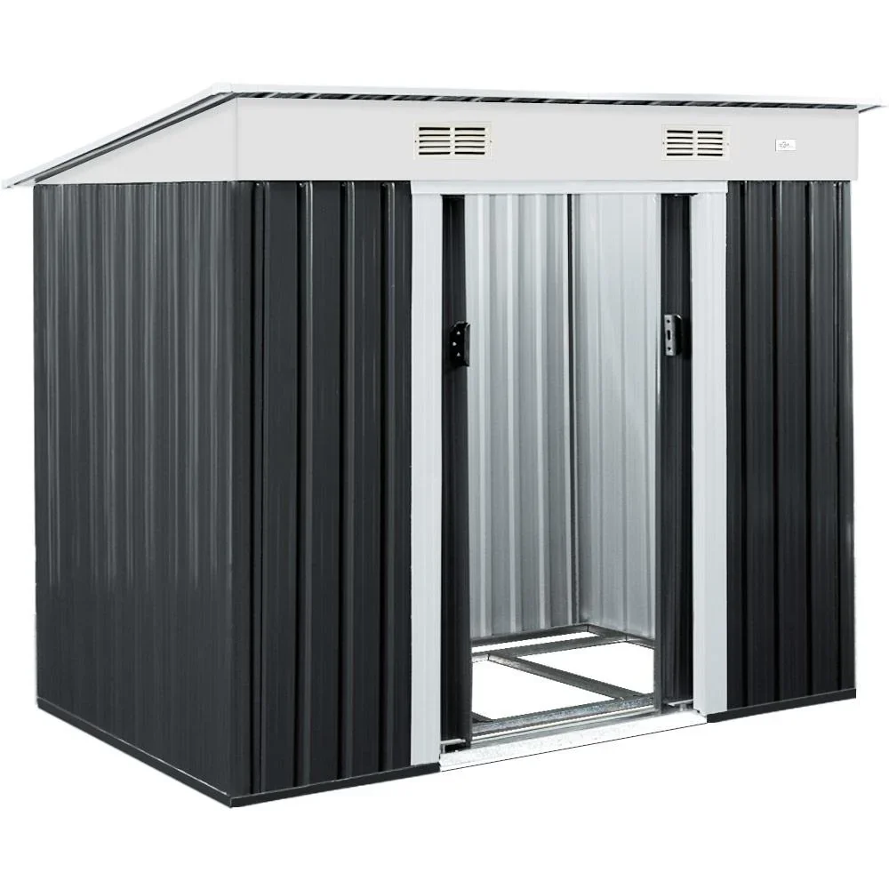 Gartenhaus anthrazitfarbenes Metall 196 x 122 x180 cm - 2