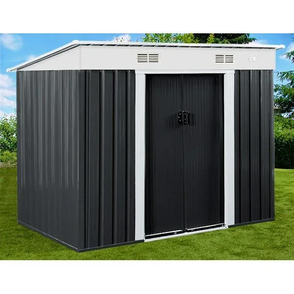 Gartenhaus anthrazitfarbenes Metall 196 x 122 x180 cm - 4