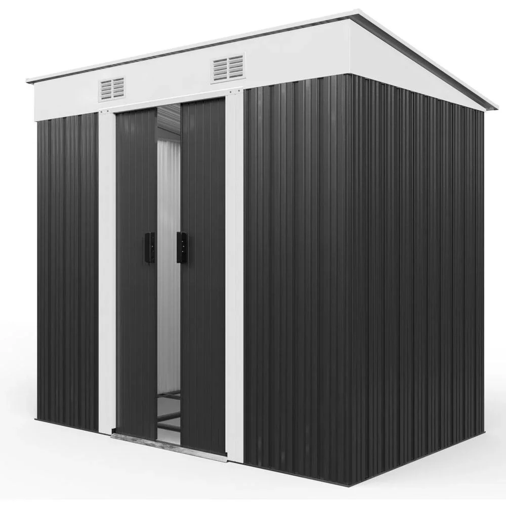 Gartenhaus anthrazitfarbenes Metall 196 x 122 x180 cm - 5