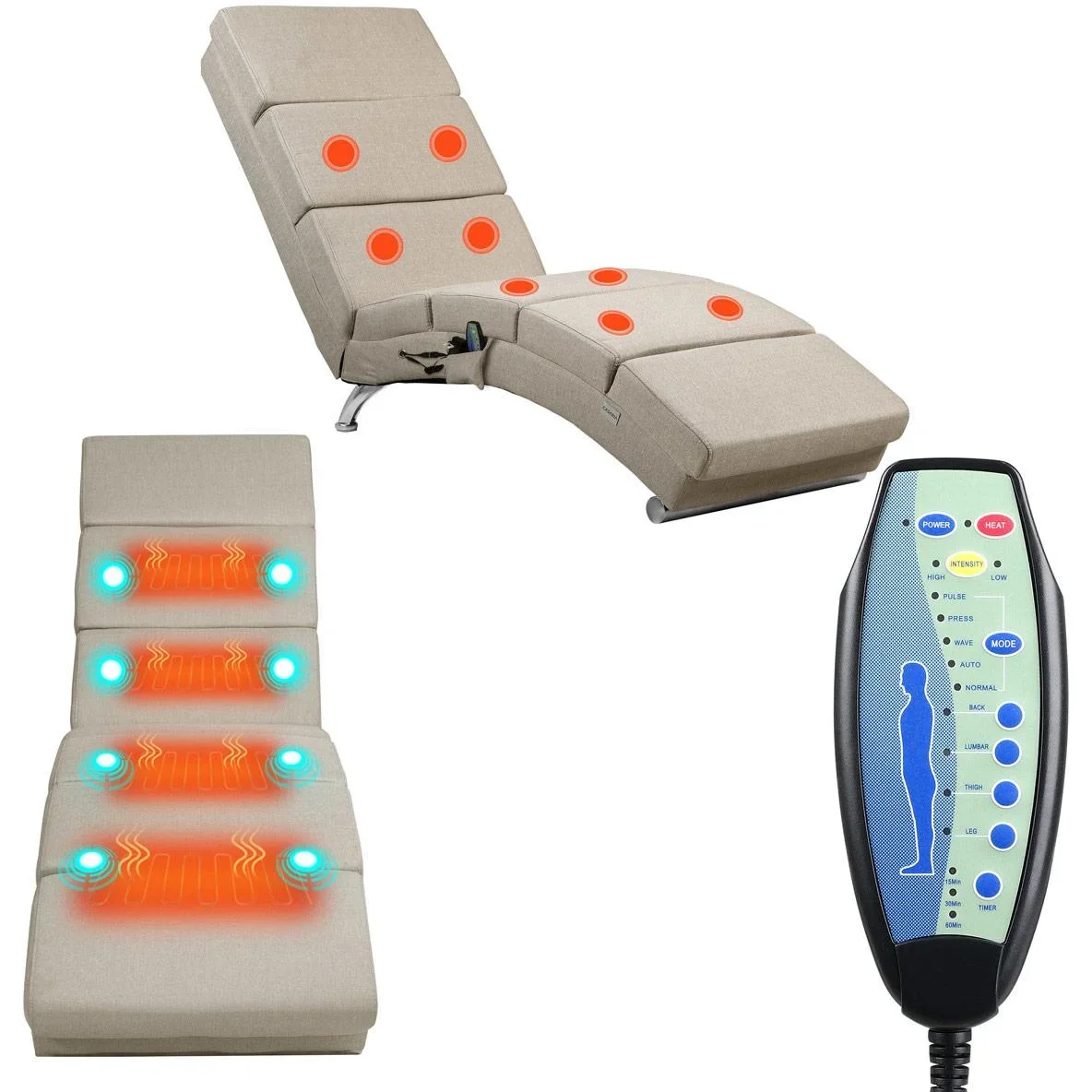 Relaxliege London mit Massage- und Heizfunktion - 1