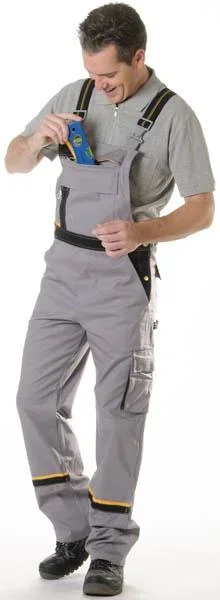 Arbeits-Latzhose, grau, Gr.46 - 1