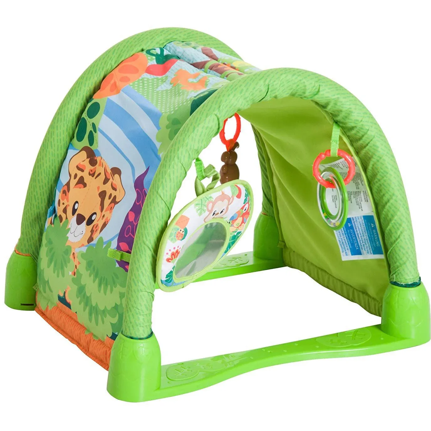 Kinderteppich Tiere Krabbeldecke 2 Spielbögen Grün+Orange - 1